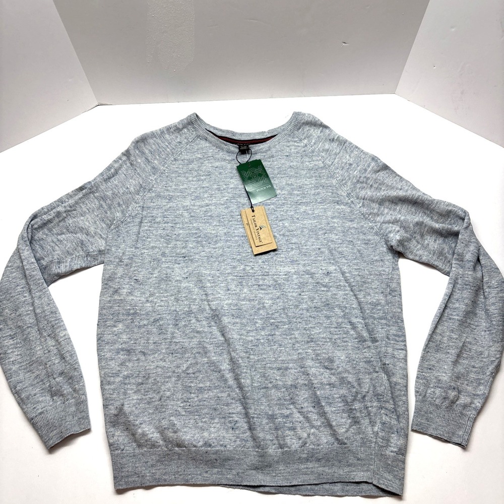 Tailor Vintage Mens Heather Blue Long Sleeve Pullover Crewneck Size‎ Large NWT